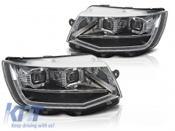 LED tuning headlight set suitable for Volkswagen T6 2015-2019 with black base, for the model with factory DRL lights, left and right-image-6238788