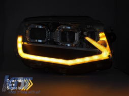 LED tuning headlight set suitable for Volkswagen T6 2015-2019 with black base, for the model with factory DRL lights, left and right-image-6238792
