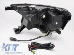 LED-Tuning-Scheinwerfersatz geeignet für Ford Ranger 2016-2022 mit schwarzem Gehäuse, ausgestattet mit dynamischen Blinkerlichtern, für das Modell mit werkseitigen Tagfahrlichtern, links und rechts-image-6152914