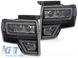 image-34-LED-Tuning-Scheinwerfersatz geeignet für Ford F150 2008-2014 mit schwarzem Gehäuse, für das Modell mit serienmäßigen Tagfahrlichtern, mit dynamischen Blinker, mit 