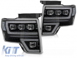 image-6-LED-Tuning-Scheinwerfersatz geeignet für Ford F150 2008-2014 mit schwarzem Gehäuse, für das Modell mit werkseitigen DRL-Leuchten, mit dynamischen Blinkern, mit 
