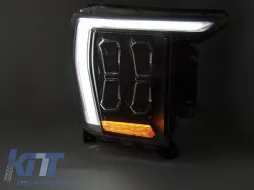 LED-Tuning-Scheinwerfersatz geeignet für Ford F150 2020-2023 mit schwarzem Gehäuse, für das Modell mit werkseitigen DRL-Leuchten, links und rechts-image-6238435