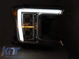 LED-Tuning-Scheinwerfersatz geeignet für Ford F150 2017-2020 mit Chrombasis, mit dynamischen Blinker, links und rechts-image-6238449