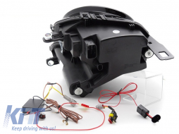 LED-Tuning-Scheinwerfersatz geeignet für Mini Cooper R55 Clubman 2007-2014, R56 Hatchback 2006-2014, R57 Cabrio 2009-2014, R58 Coupe, R59 Roadster 2011-2015 mit schwarzem Gehäuse, für das Modell mit W-image-6152982
