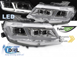 LED-Tuning-Scheinwerfersatz geeignet für Chevrolet Camaro 2016-2018 mit Chrombasis, ausgestattet mit dynamischen Blinker, für das Modell mit werkseitigen Tagfahrlichtern, links und rechts-image-6152800