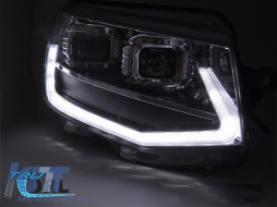 LED-Tuning-Scheinwerfersatz geeignet für Volkswagen T6 2015-2019 mit schwarzem Gehäuse, für das Modell mit werkseitigen DRL-Leuchten, links und rechts-image-6238790