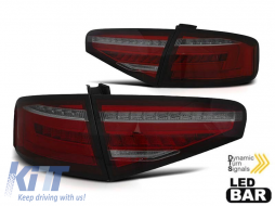 LED tuning tail light kit suitable for Audi A4 B8 sedan 2012-2015 red smoked base for the model with halogen tail lights, left and right - ABAUTX6010060