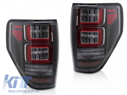 LED tuning tail light kit suitable for Ford F150 2008-2014, with dynamic turn signal, black base, left and right - ABFOTX6010210