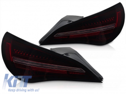 LED tuning tail light kit suitable for Mercedes CLA C117 2013-2016 with black-red smoked base and dynamic turn signal, for the model equipped with halogen tail lights, left and right - ABMETX6010262