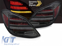 LED tuning tail light kit suitable for Mercedes C-Class W205 sedan 2014-2021, black-red base, with dynamic turn signal, left and right - ABMETX6010267