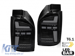 LED tuning tail light kit suitable for VW T6.1 2019-2021, black smoked base, left and right for the model with factory-installed halogen tail lights - ABTLV6021157