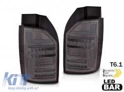 LED tuning tail light kit suitable for VW T6.1 2019-2021, fully smoked base, left and right for the model with factory-installed halogen tail lights - ABTLV6021160