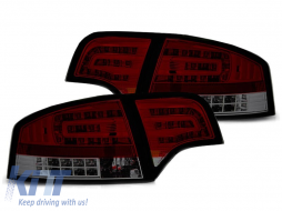 LED tuning tail light set suitable for Audi A4 B7 sedan 11.2004-03.2008 red/smoked, left and right - ABAUTX6010055