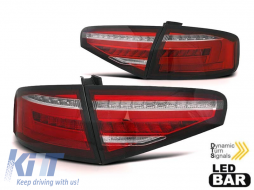 LED tuning tail light set suitable for Audi A4 B8 sedan 2012-2015 red base for the model with halogen tail lights, left and right - ABAUTX6010059