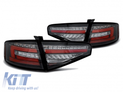 LED tuning tail light set suitable for Audi A4 sedan 2012-2015 black base, left and right - ABAUTX6010058