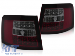 LED tuning tail light set suitable for Audi A6 C5 estate 1997-2004 red/smoked, left and right - ABAUTX6010074