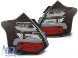 LED tuning tail light set suitable for Ford Focus III hatchback 2011-10.2014 with black base, left and right - ABFOTX6010206