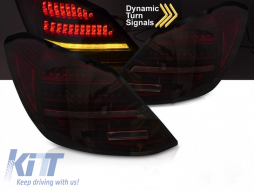 LED tuning tail light set suitable for Mercedes C-Class W205 sedan 2014-2021, red smoked base, with dynamic turn signal, left and right - ABMETX6010264