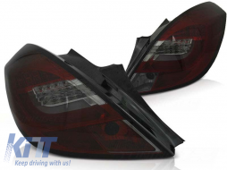 LED tuning tail light set suitable for Opel Corsa D 04.2006-2014 3 doors red/smoked, left and right - ABOPTX6010276