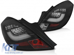 LED tuning tail light set suitable for Opel Corsa D 04.2006-2014 3 doors with black base, left and right - ABTLO6021009