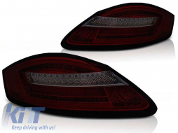 LED tuning tail light set suitable for Porsche Boxster 987/Cayman 2005-2008 red/smoked, left and right - ABPOTX6010288