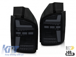 LED tuning tail light set suitable for Volkswagen T5 2003-2009, fully smoked base, left and right - ABTLV6021135