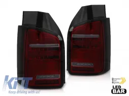 image-10-LED tuning tail light set suitable for Volkswagen T5 2003-2009, red and smoked base, left and right