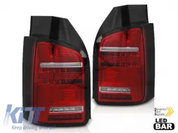 image-17-LED tuning tail light set suitable for Volkswagen T5 2015-2019, red white base, left and right
