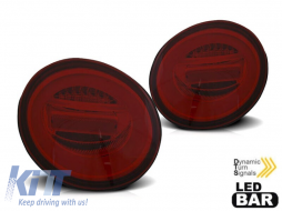 LED tuning tail light set suitable for VW New Beetle hatchback, convertible 1998-2005 red/smoked base, left and right