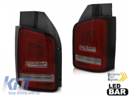 image-60-LED tuning tail light set suitable for VW T6 2015-2019, red smoked base, left and right