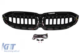 LED vese hűtőrács BMW 3-as G20 Sedan G21 Touring (2019-2022) Piano Black-image-6106894