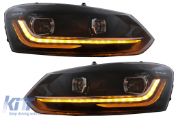 LED Фарове , подходящи за VW Polo Mk5 6R 6C (2010-2017) Динамичен Sequential Turning Light-image-6032313