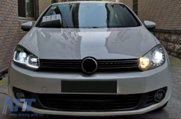 LED Фарове , подходящи за VW Golf 6 (2008-2013) с Facelift G7.5 Look Черен Flowing Динамичен Sequential Въртящи се светлини LHD-image-6088399
