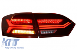 Задни светлини LED, подходящи за VW Jetta Mk6 VI (2012-2014) Динамичен течащи мигачи Червен дим-image-6020986