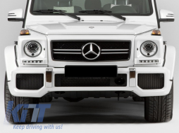 Капаци за фарове Бяло с LED DRL дневни светлини подходящи за Mercedes G-Class W463 (1989-2012) G65 Дизайн Хром-image-6019557