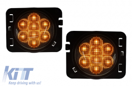 Калници LED Въртящи се светлини , подходящи за Jeep Wrangler JK (2007-2016) Кехлибарена светлина-image-6025568