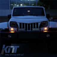 LED индикатор за мигачи за Решетка , подходящ за Jeep Wrangler JK (2007-2016) кехлибарен-image-6025573