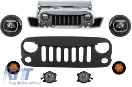 image-66-Предна Решетка и LED светлини, подходящи за JEEP Wrangler Rubicon JK (2007-2017) Angry Bird Дизайн