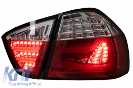 LED Задни светлини подходящи за BMW 3 Series E90 (03.2005-08.2008) Червено бяло ЛайтБар F30 LCI дизайн-image-6044673