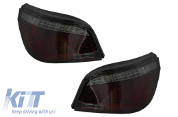 Задни светлини LED бар подходящи за BMW 5 Series E60 (2003-2007) Червен дим-image-6048236