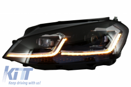 Предна Броня и LED Фарове с последователни Динамичен Въртящи се светлини, подходящи за VW Golf VII 7 (2013-2017) R-Line Look-image-6049849