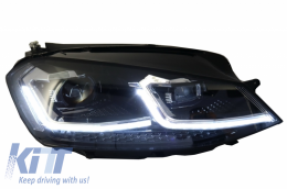 Предна Броня с LED Фарове , последователни Динамичен Въртящи се светлини , подходящи за VW Golf VII 7 (2013-2017) R-Line Look-image-6051459