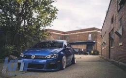 Предна Броня с Фарове LED преливащи светлини за завиване Хром подходящи за VW Golf VI 6 MK6 (2008-2013) R20 Дизайн с PDC-image-6052111