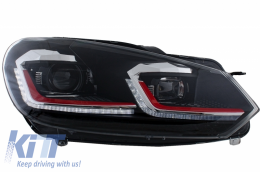 LED Фарове и Задни светлини , подходящи за VW Golf 6 VI (2008-2013) с Facelift G7.5 TFSI Look Red Flowing Динамичен Sequential Въртящи се светлини LHD-image-6052863