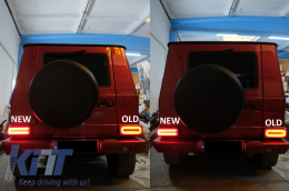 LED Задни светлини светлини Светлинна лента, подходяща за Mercedes G-Class W463 (2008-2017) Facelift 2018 Дизайн Динамичен Sequential Въртящи се светлини дим Red-image-6060918