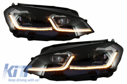 Предна Броня и LED Фарове , подходящи за VW Golf 7 VII (2012-2017) RHD Facelift G7.5 R Line Look Sequential Динамичен Въртящи се светлини-image-6058501