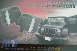 Странично Огледало LED светлини Мигач Offroad подходящ за Jeep Wrangler JK Rubicon (2007-2016)-image-6065610