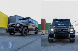Предна Броня със Спойлер LED DRL и горен Спойлер , подходящ за Mercedes G-Class W463 (1989-2017) G65 Дизайн-image-6065662