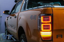 Задни светлини LED подходящи за Ford Ranger (2012-2018) Чисто с последователни Динамичен Въртящи се светлини-image-6089087
