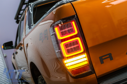 Задни светлини LED подходящи за Ford Ranger (2012-2018) Чисто с последователни Динамичен Въртящи се светлини-image-6089089